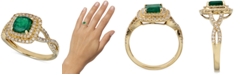 Macy's Emerald (1 ct. t.w.) & Diamond (1/3 ct. t.w.) Statement Ring in 14k Gold